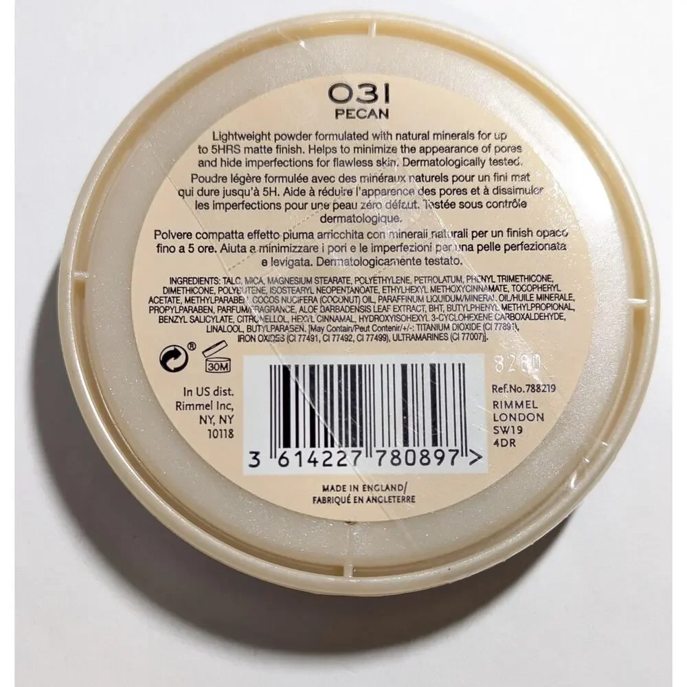 Rimmel London Stay Matte Pressed Powder, Pecan 031, Long Lasting Shine Control